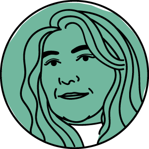 Stephanie Kirkman Meikle has long wavy hair and a gentle smile.