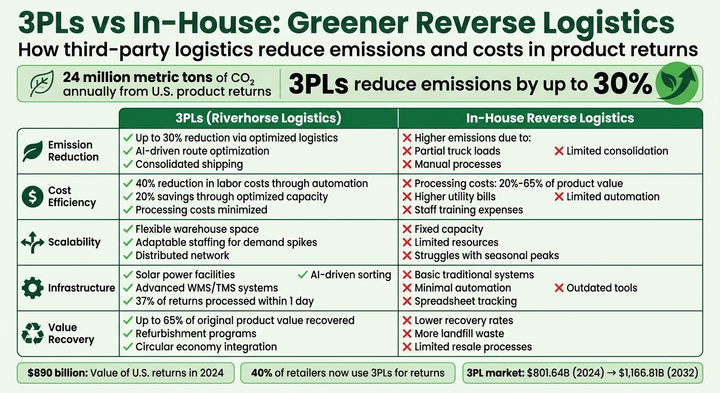 3PL vs In-House Reverse Logistics: Emissions, Costs, and Scalability Comparison