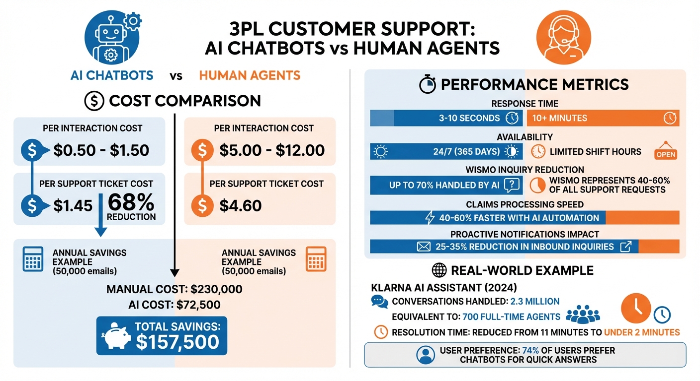 AI Chatbot vs Human Agent Cost Comparison in 3PL Customer Support