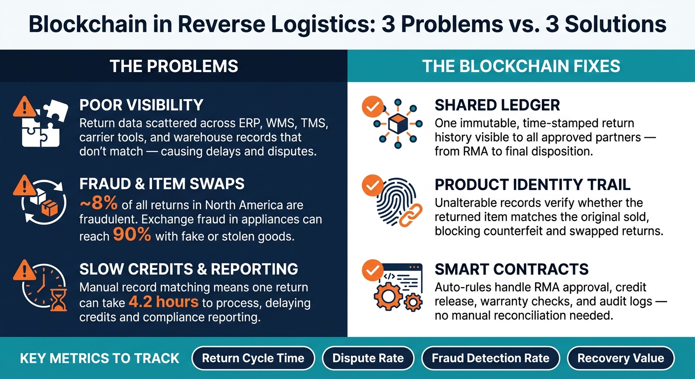 Blockchain in Reverse Logistics: 3 Problems vs. 3 Solutions