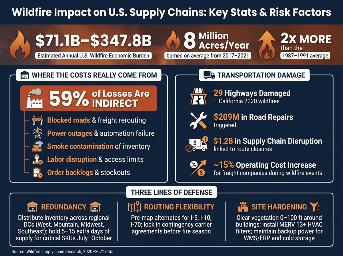 Wildfire Impact on U.S. Supply Chains: Key Stats & Risk Factors
