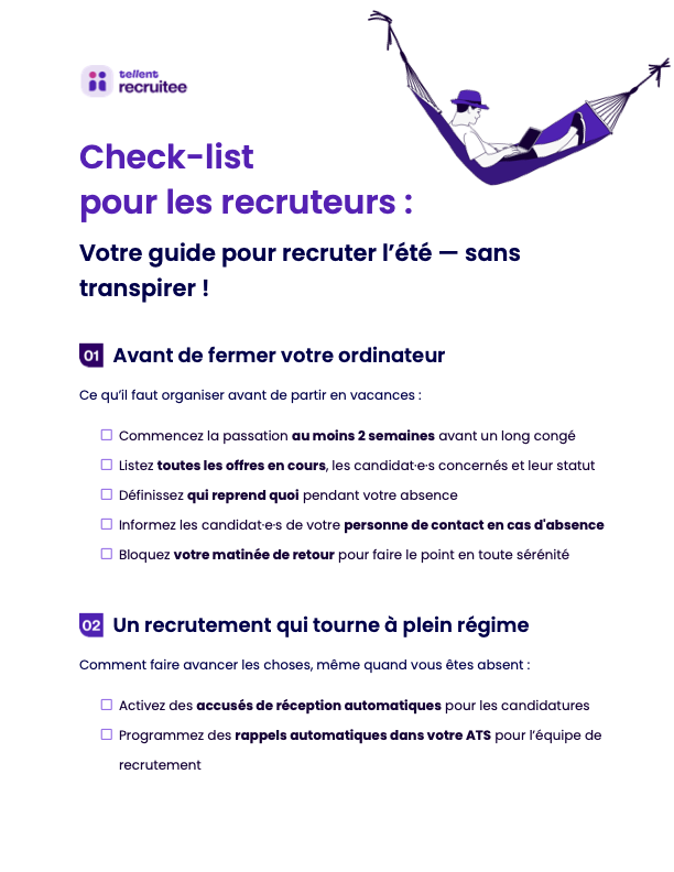 Check-list vacances pour recruteurs et faites de votre été une réussite, aussi bien perso que pro !