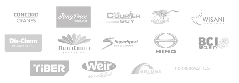 Image of Cartrack client logos. List of Cartrack clients span every industry - from Construction and logistics fleet management to helping improve vehicle productivity and revenue accountability with our fleet management software