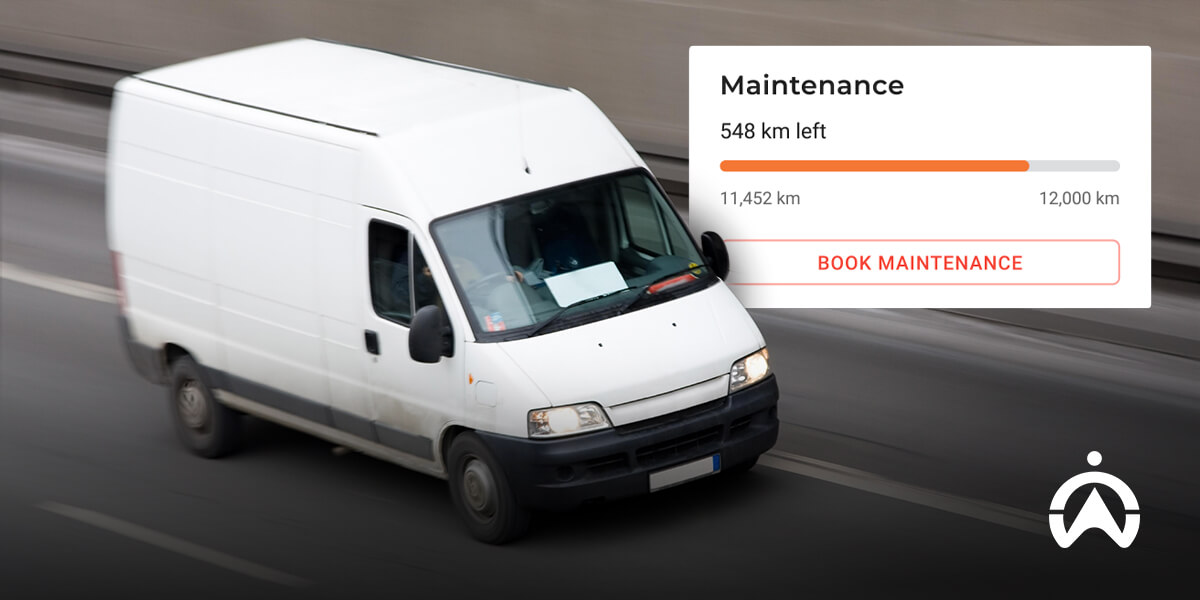 Cartrack showing service alert on delivery van, answering is fleet management hard with smart tracking.