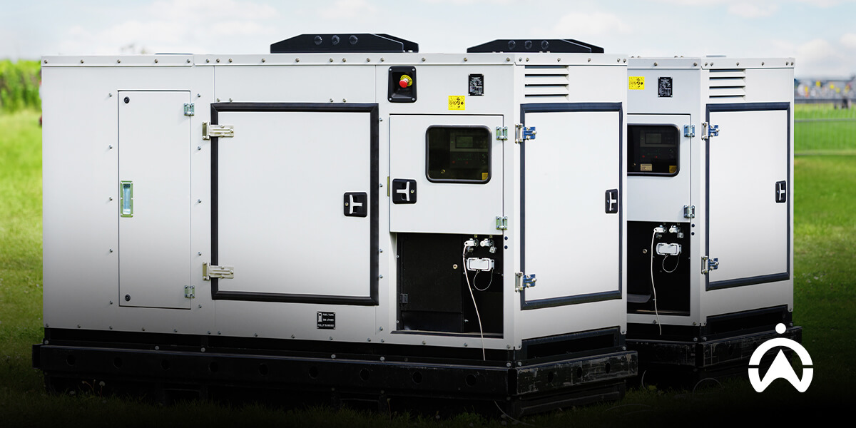 White industrial containers outdoors illustrating non-powered asset tracking for static assets.