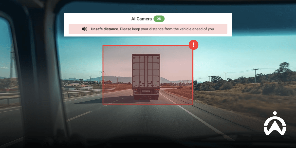 Collision avoidance vs crash detection alert displayed by Cartrack AI cameras for unsafe following distance.