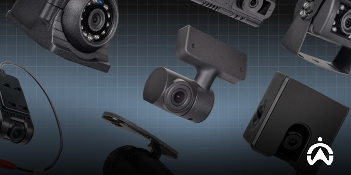 Cartrack dashcam hack visual showing different dashcam models on a grid background.