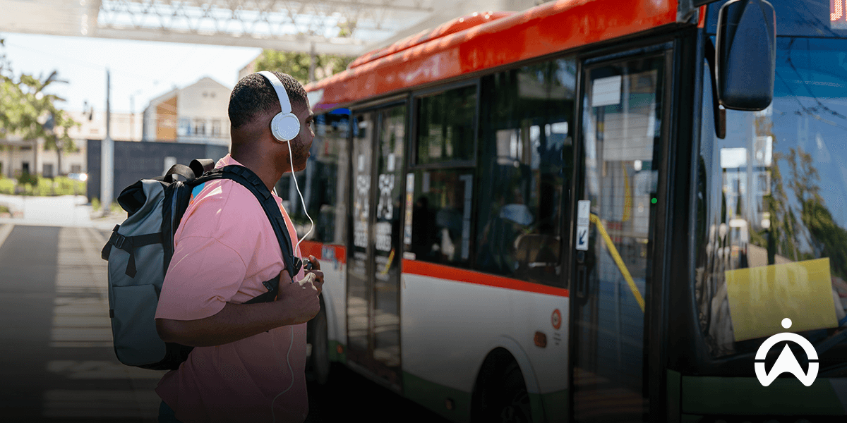 Bus fleet management system overview displaying routes, schedules, and vehicle data.