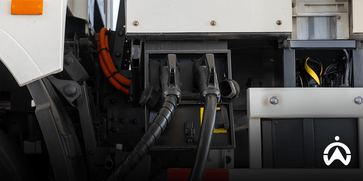 Close-up of truck electrical connectors, supporting total cost of ownership for electric vehicles in fleet maintenance.