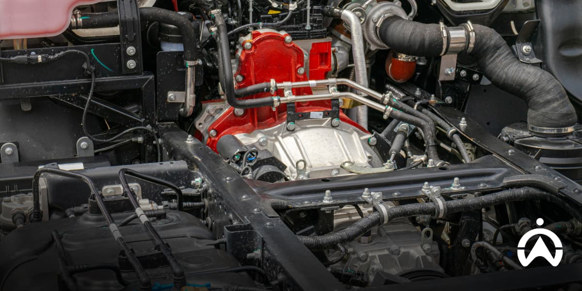 Close-up of a truck engine compartment, illustrating ECU tuning in your trucks for improved engine performance and fuel efficiency