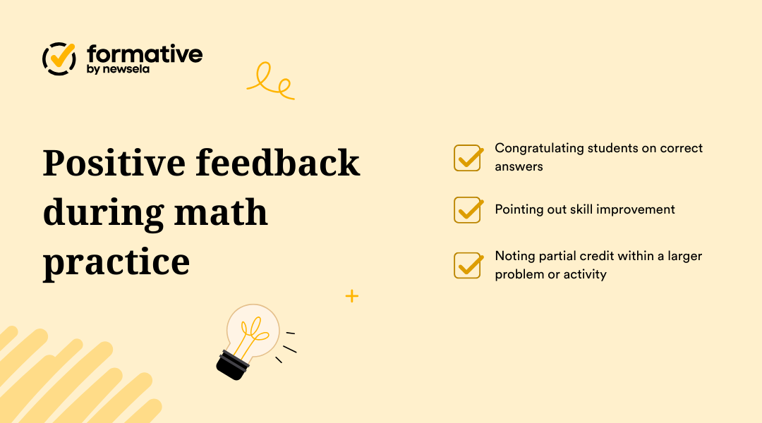 Positive feedback during math practice