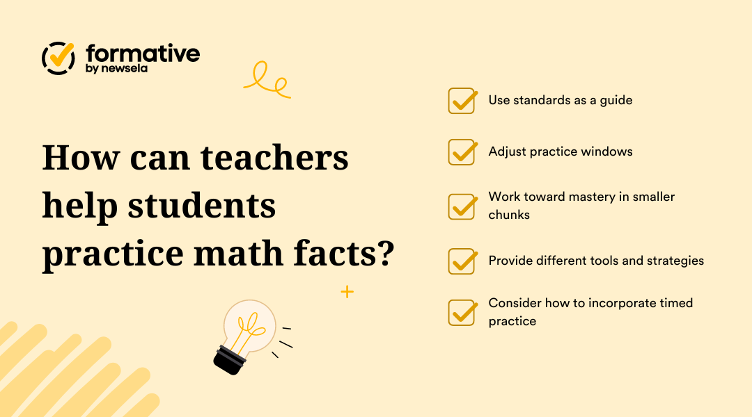 How can teachers help students practice math facts?