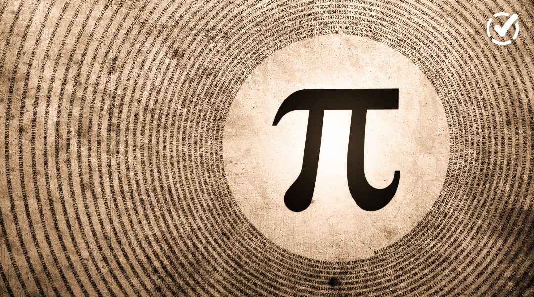 "A large black pi symbol is centered on a textured, light brown background, surrounded by the spiraling digits of pi. The Formative by Newsela logo is in the top right corner."