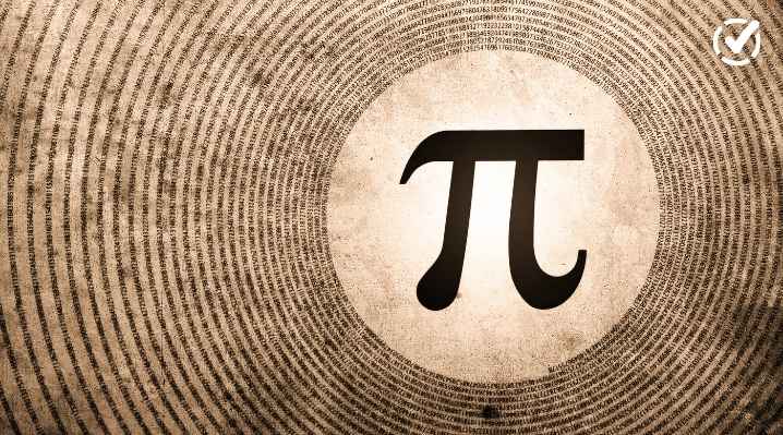 "A large black pi symbol is centered on a textured, light brown background, surrounded by the spiraling digits of pi. The Formative by Newsela logo is in the top right corner."