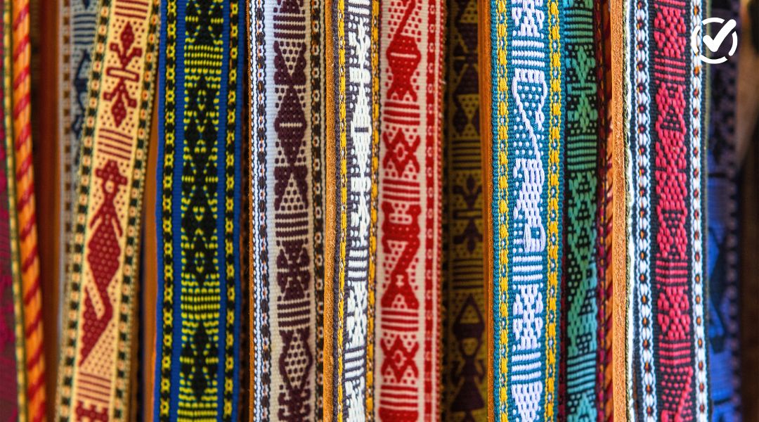 Colorful woven textiles for Indigenous Peoples’ Day classroom activities