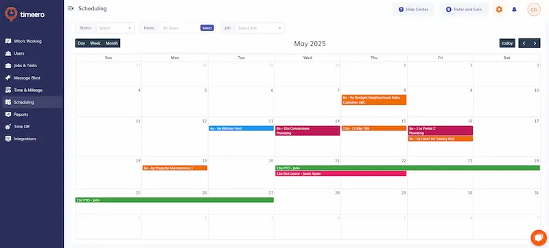 pto scheduling timeero