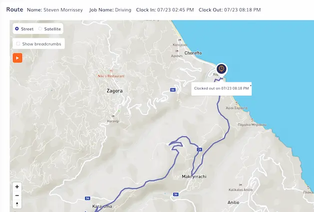 iphone mileage tracking destkop view timeero