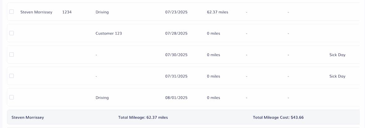 ios mileage tracking timeero reporting