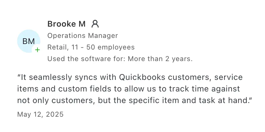 quickbooks time review - user feedback