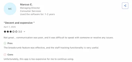 quickbooks time review - user comment