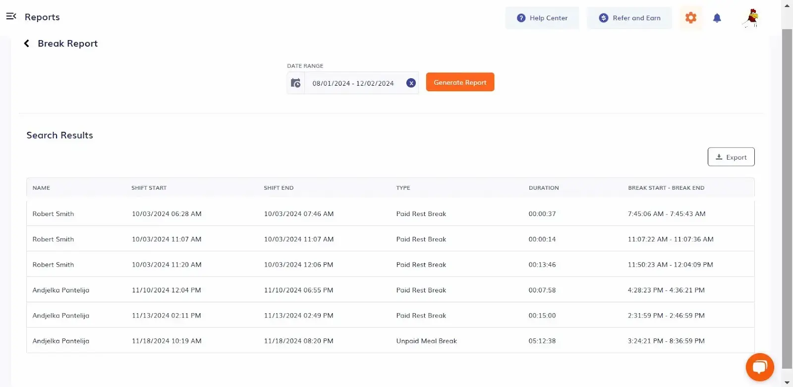california timestamped records