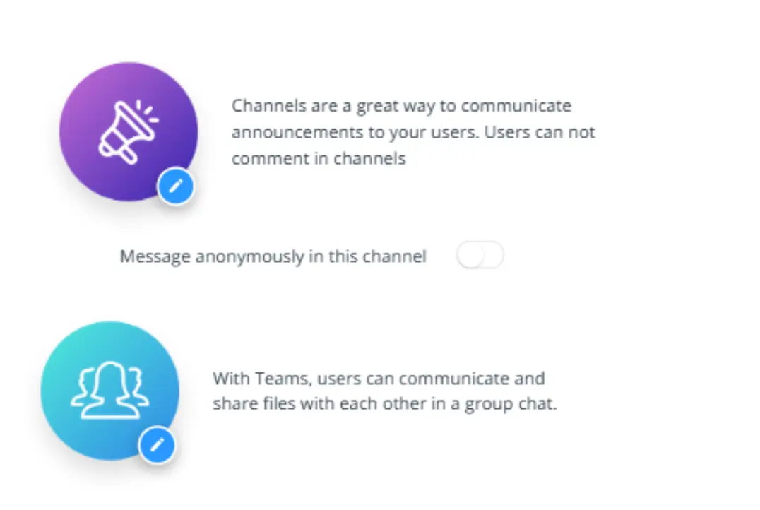 connecteam chat channels ad