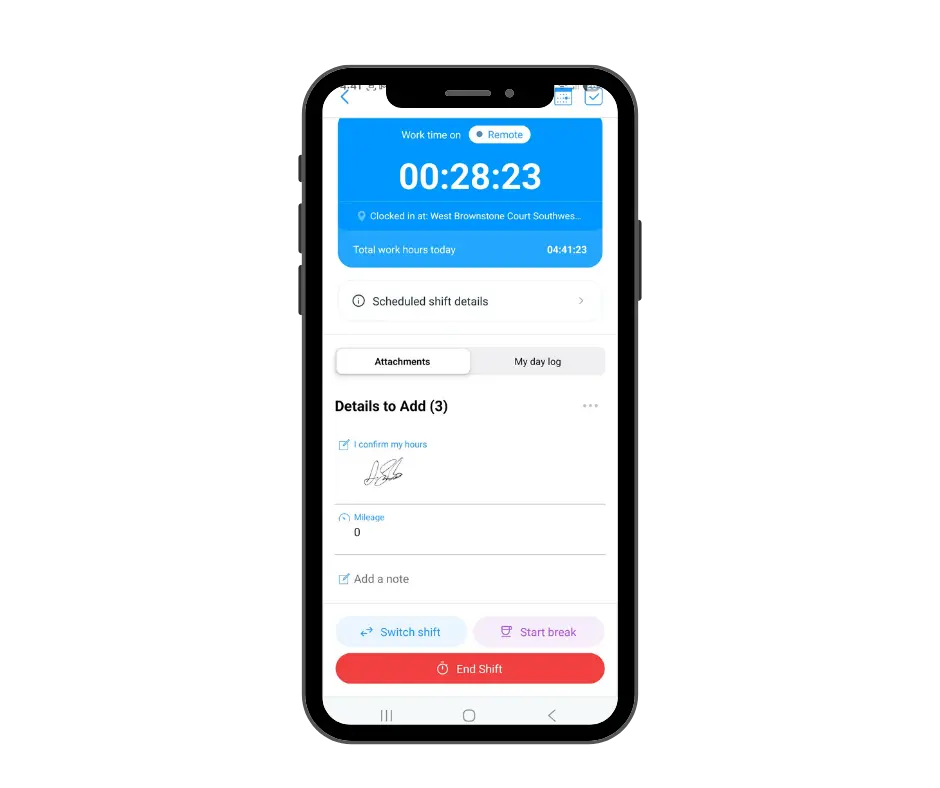 connectsam add signature, mileage