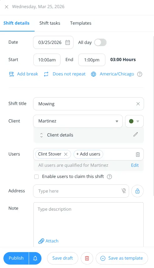 connecteam scheduling settings