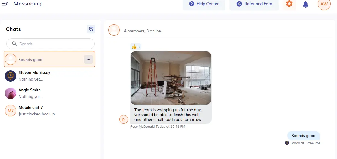 timeero messaging feature