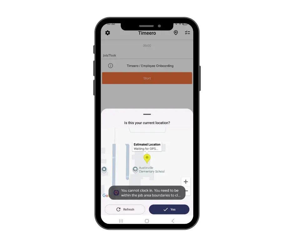 timeero geoencing alert