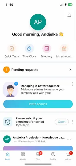 connecteam mobile app Ui