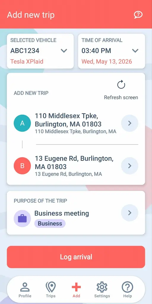 mileagewise review adding new trp screenshot