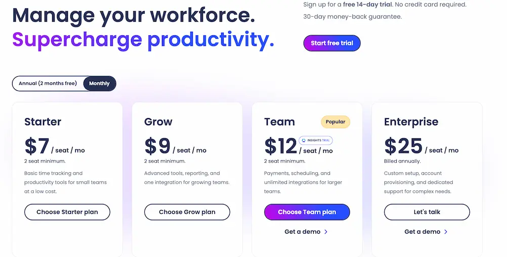 hubstaff pricing