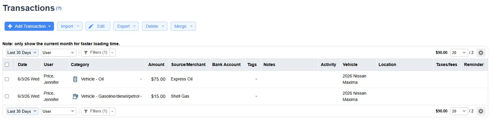 triplog transaction log