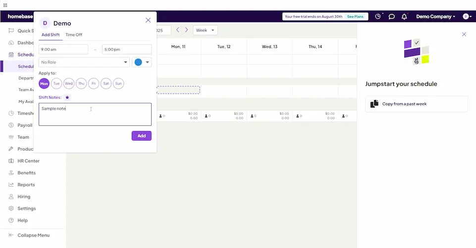 homebase scheduling