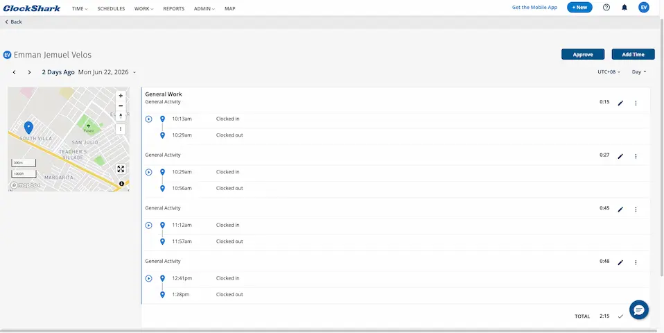 clockshark time and location tracking