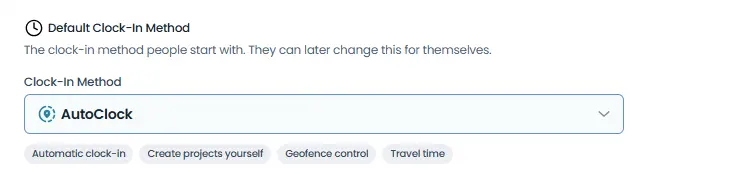 constructionclock autoclock settings