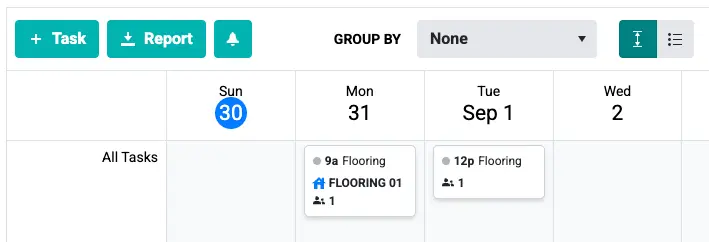 Workyard’s Task & Schedule calendar 