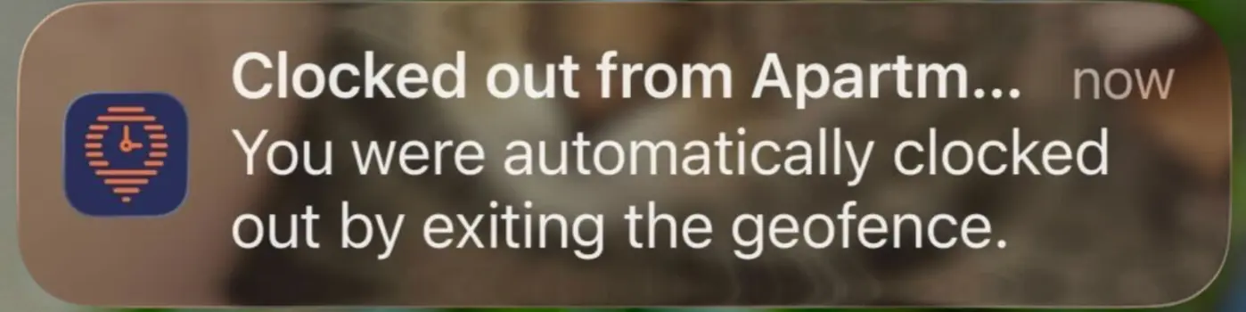 timeero auto clock out notification mobile
