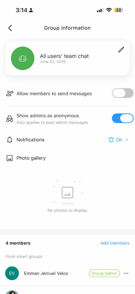 connecteam group chat