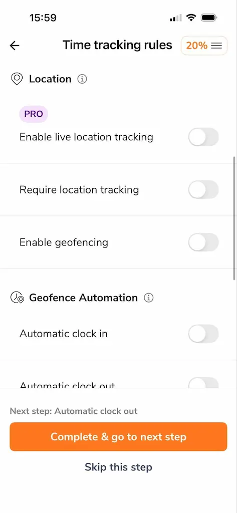 Jibble live location tracking requires pro plan