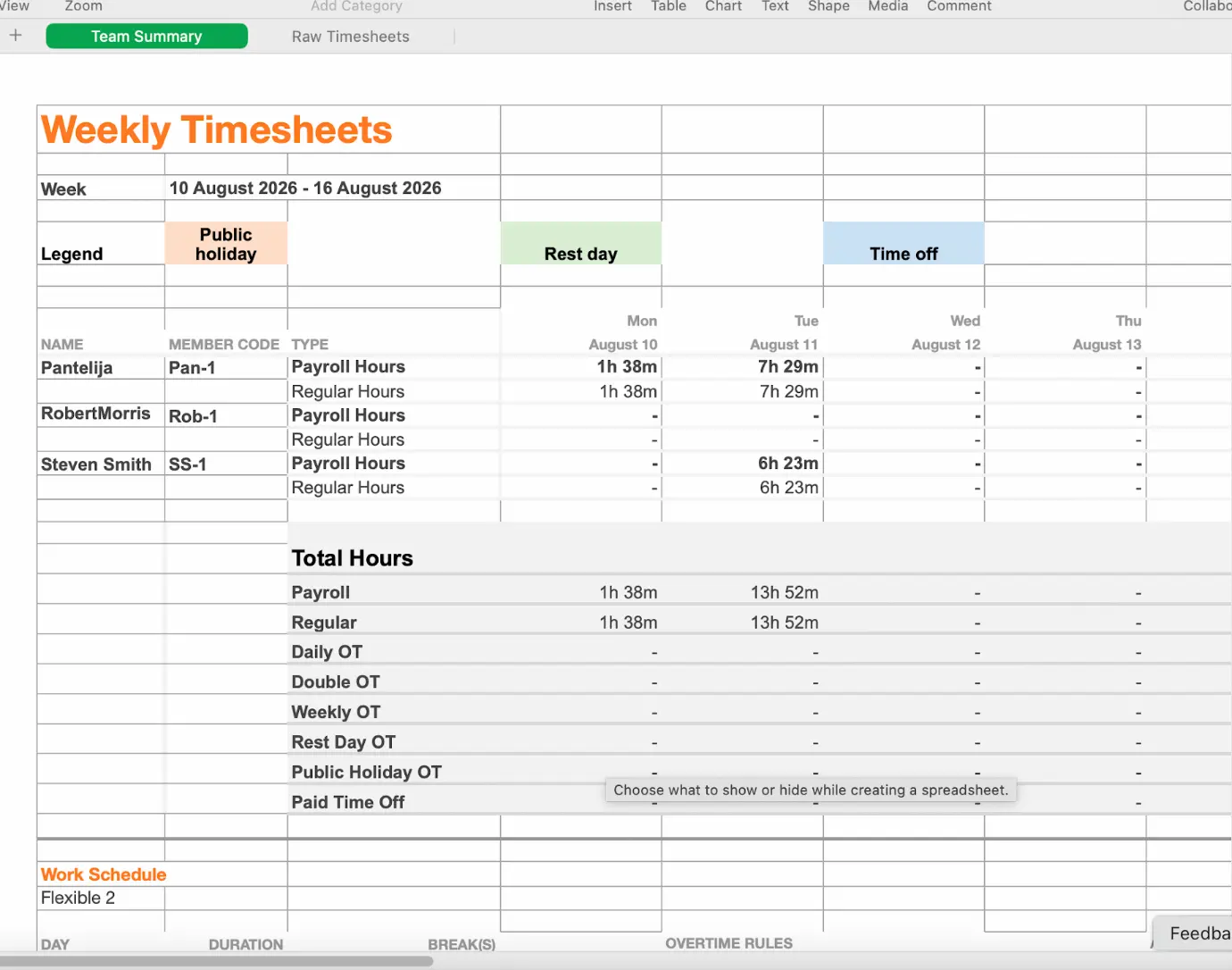 jibble weeklyy timesheets export