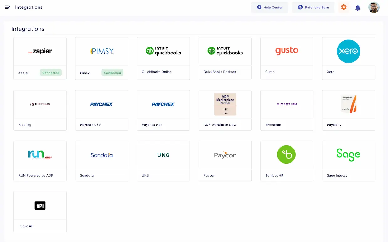 Timeero integrations