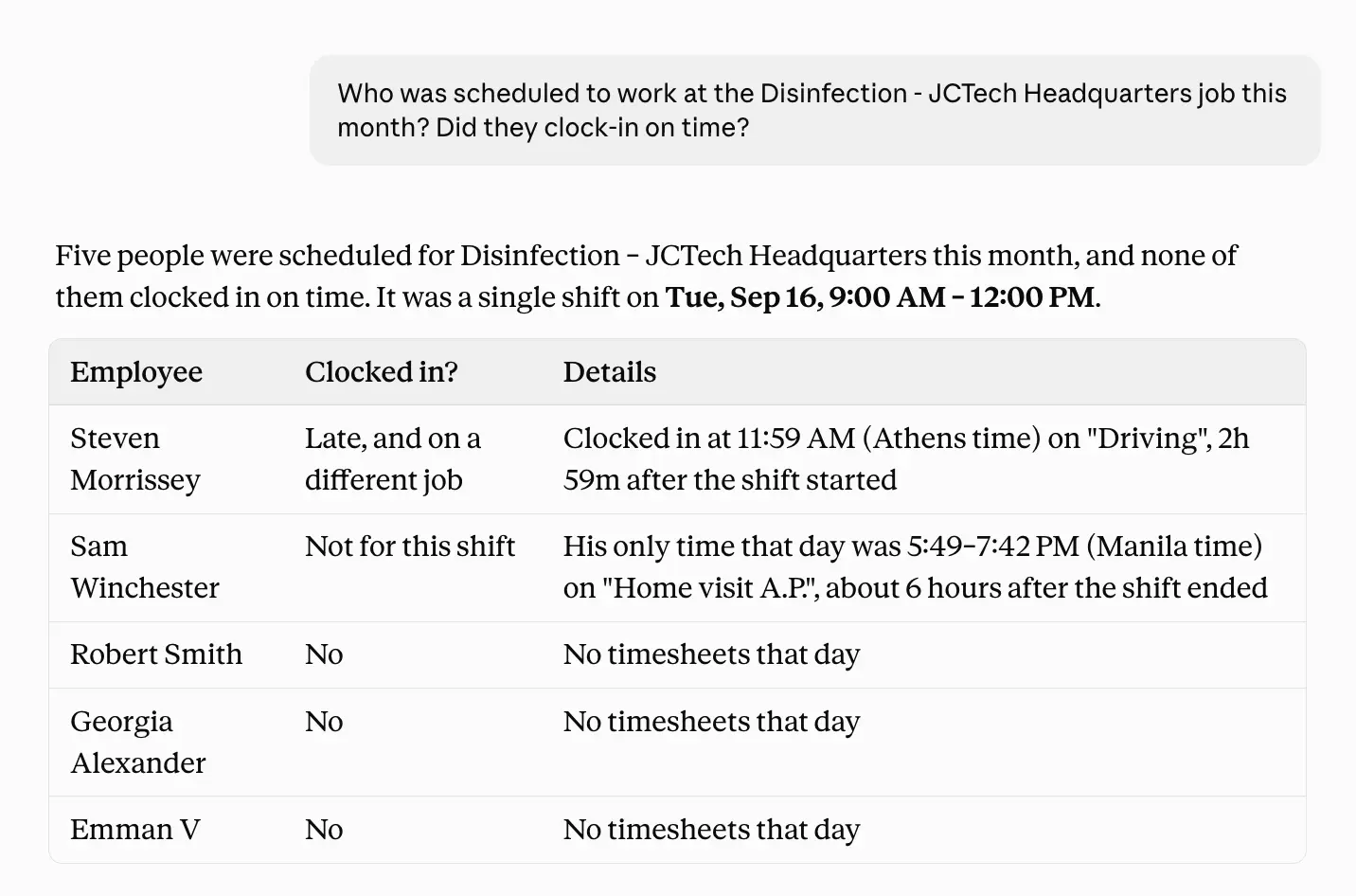 timeero mcp prompts schedule example