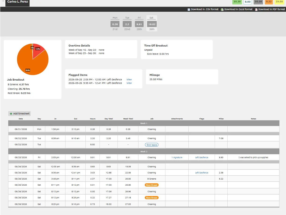 QuickBooks Time payroll report