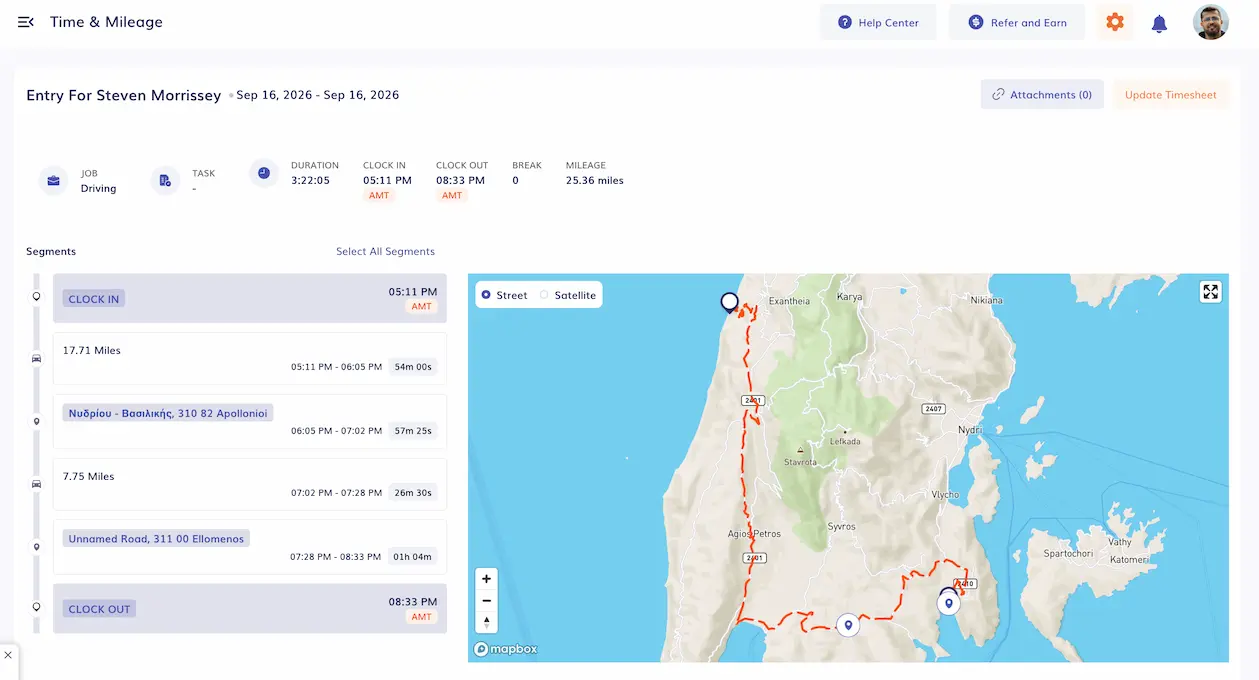 time and location tracking for cleaning companies