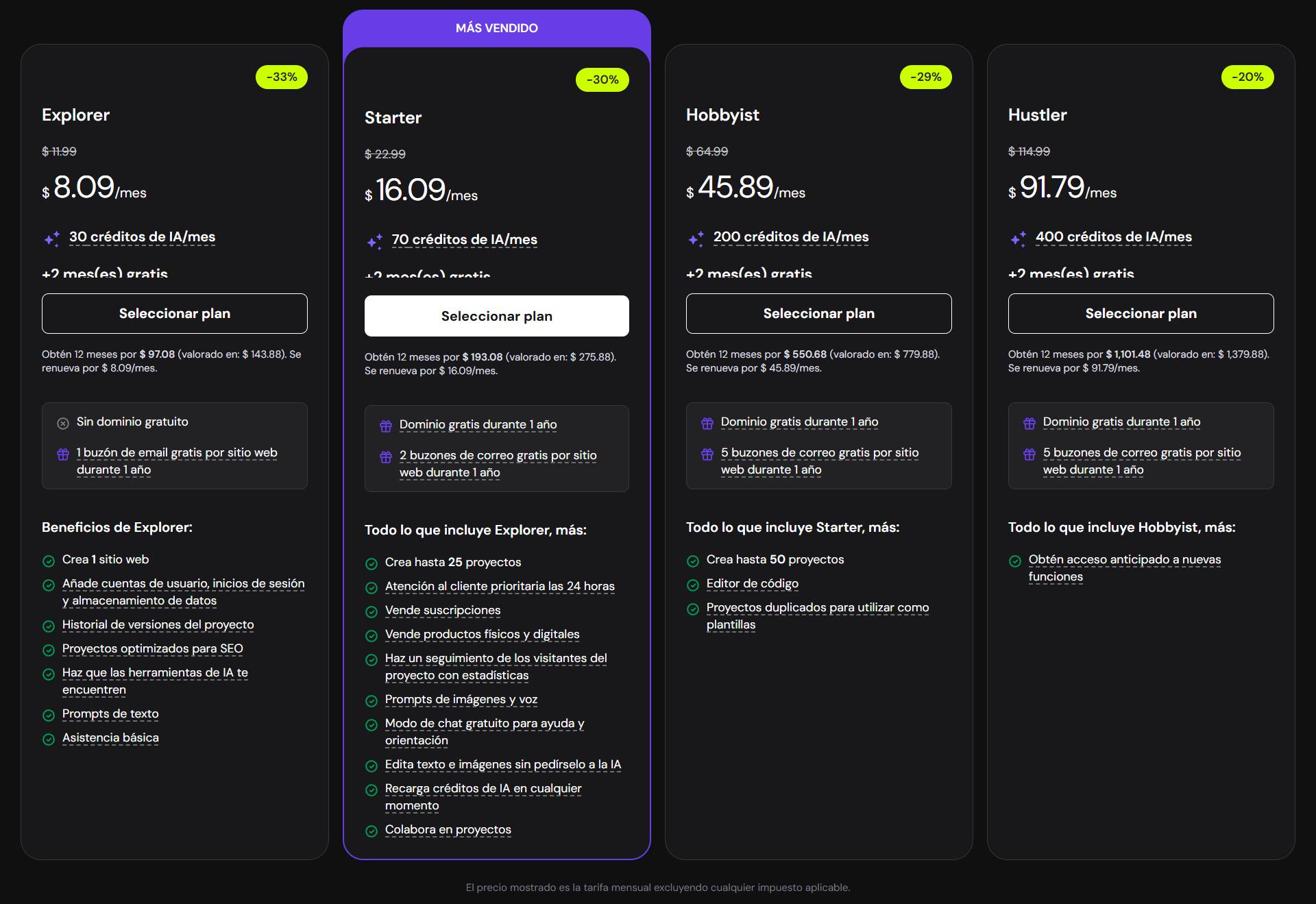 Pricing Hostinger Horizons