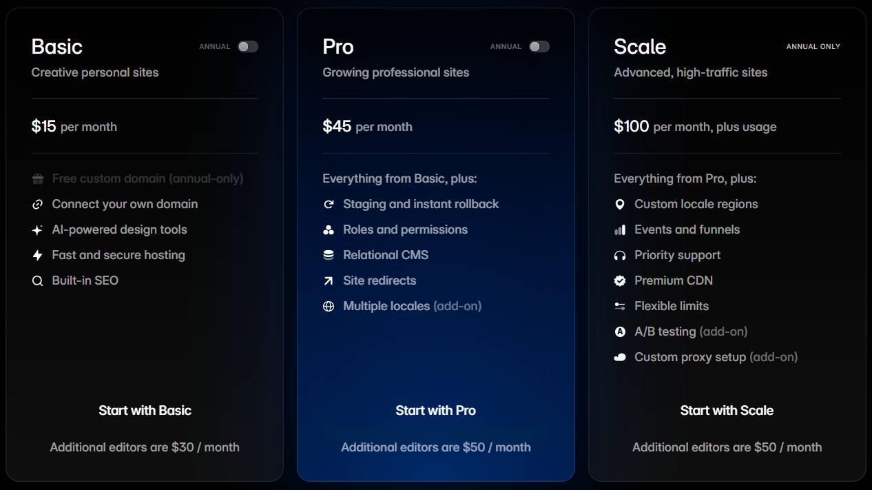 Pricing Framer