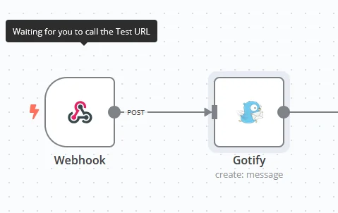 Interfaz del nodo Webhook en n8n mostrando la recepción y lectura de datos