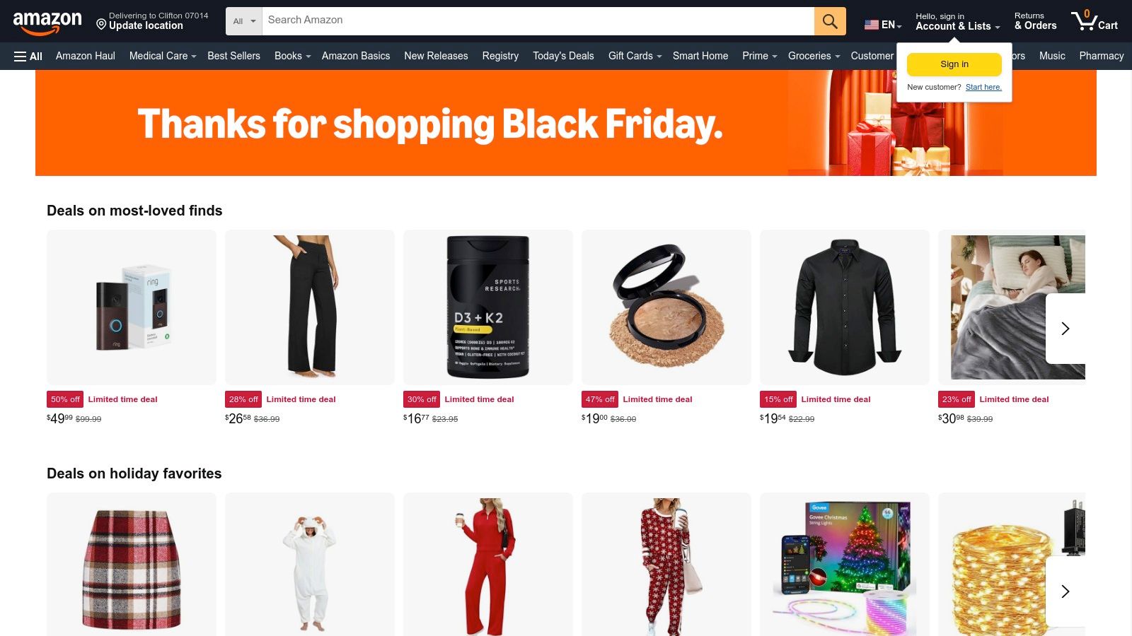 Amazon – Black Friday hub